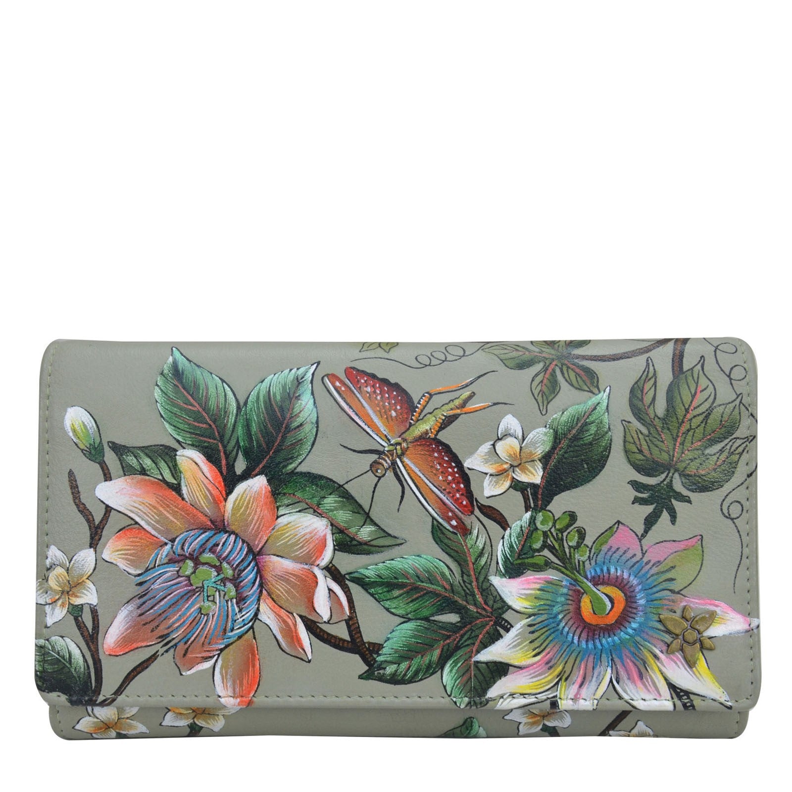 Anuschka Accordion Flap Wallet 1174 - Tooled Butterfly Ocean – Seliga Shoes